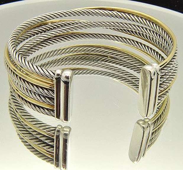 David Yurman Bangle Bracelet, Two Tone