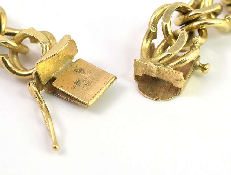 Heavy Double-Link Chain Bracelet in 14KT Yellow Gold