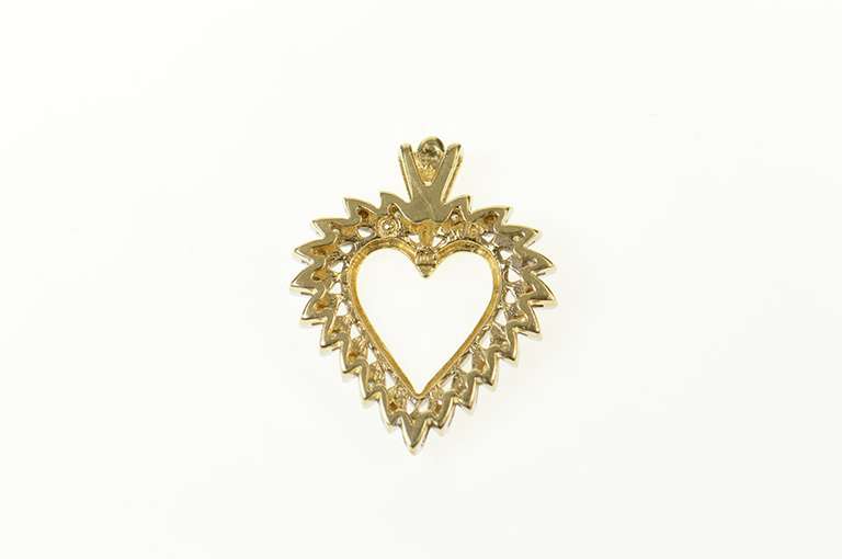 10K Yellow Gold Classic Diamond Heart Love Symbol Pendant