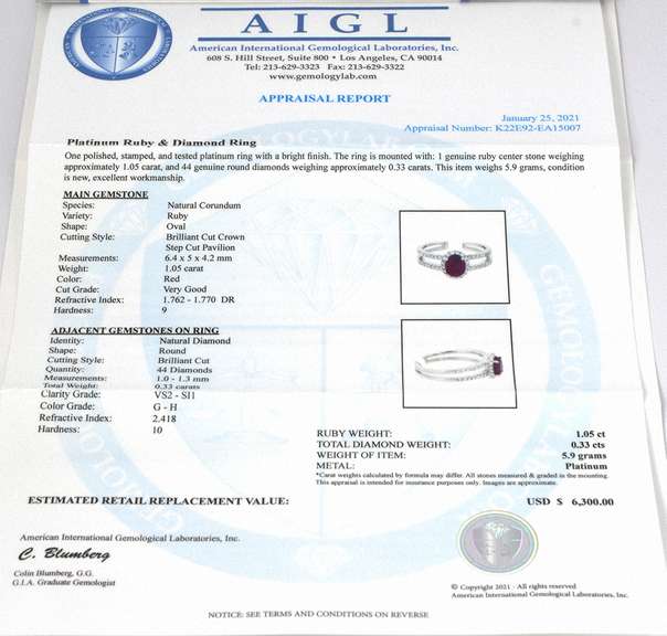 Elegant Ruby & Diamond Ring in Platinum
