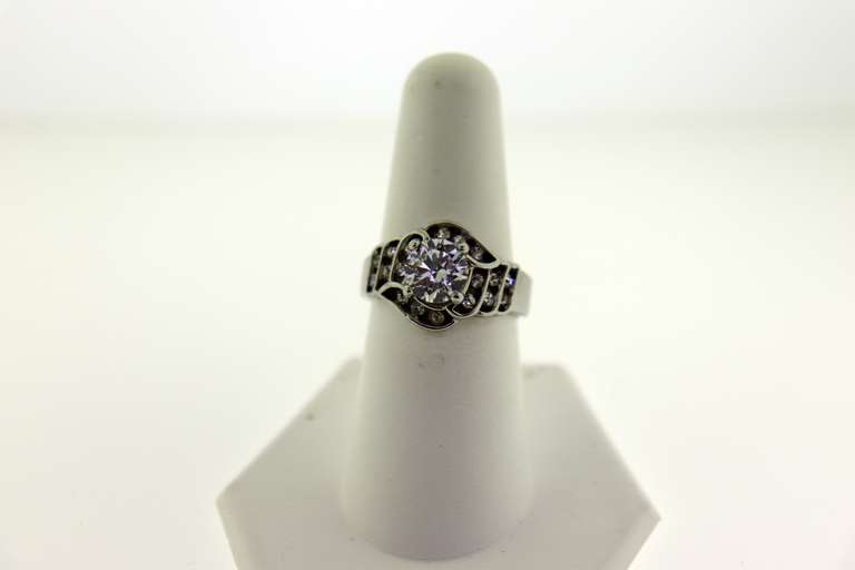 Sterling Silver Round Crystal Ring