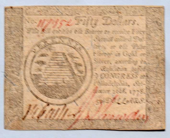 $ 50 Sept 26 1778 Continental Congress Note