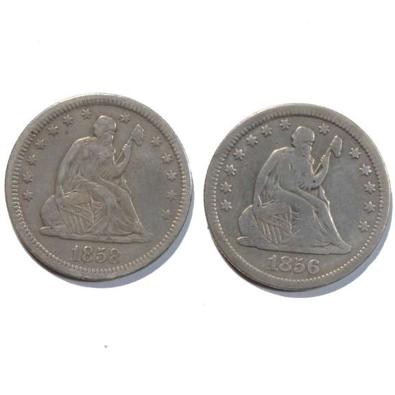 1856 & 1858 Seated Quarters