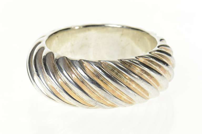 Sterling Silver 29.5mm Grooved Puffy Twist Bangle Statement Bracelet