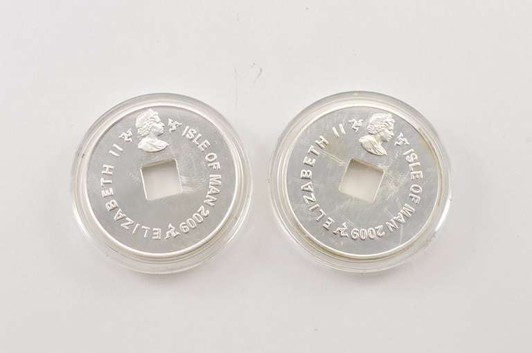 2009 Isle Of Man 1 Crown Proof Sterling Silver 2 Coin Set Box & COA