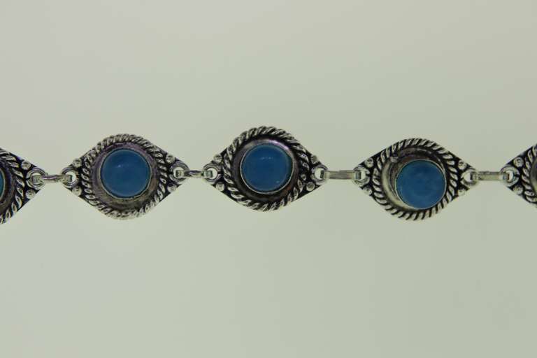 Silver-Tone Quartz Gemstone Bracelet