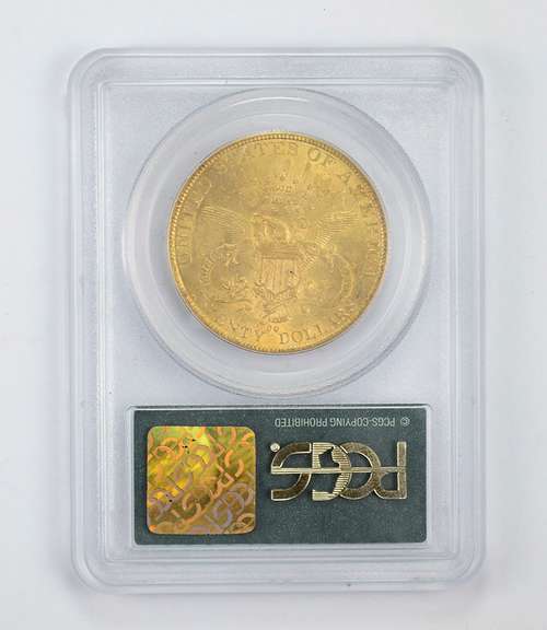 AU58 1890-CC $20 Liberty Head Gold Double Eagle Old Green Holder PCGS
