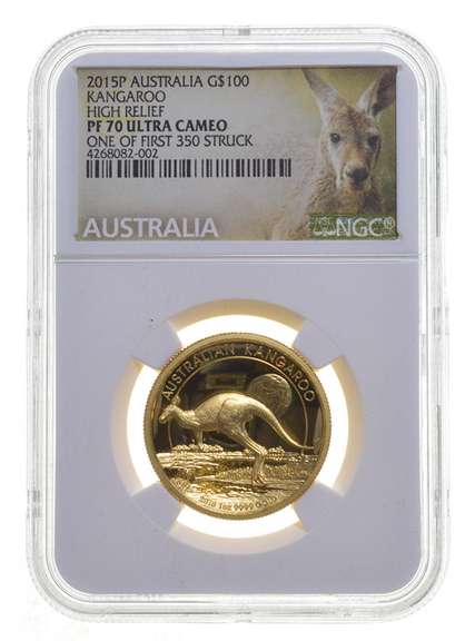 PF70UCAM 2015-P Australia $100 Gold Kangaroo 1 Oz .999 Fine Gold - NGC
