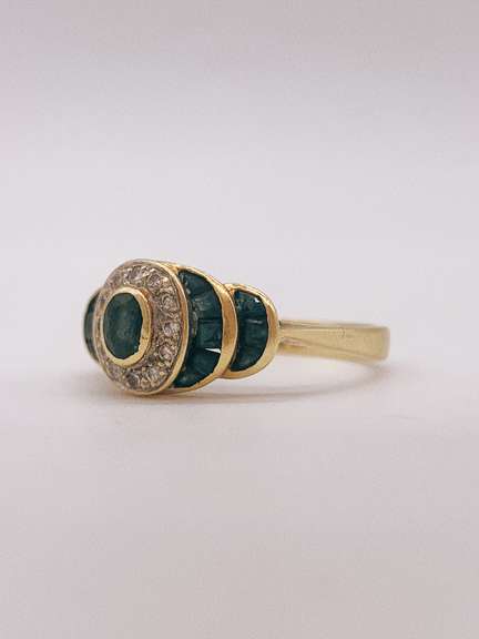 14kt Gold, Blue Sapphire & Diamond Ring