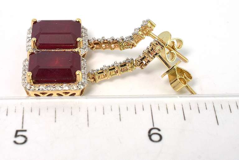 Alluring Ruby With Diamond Earrings