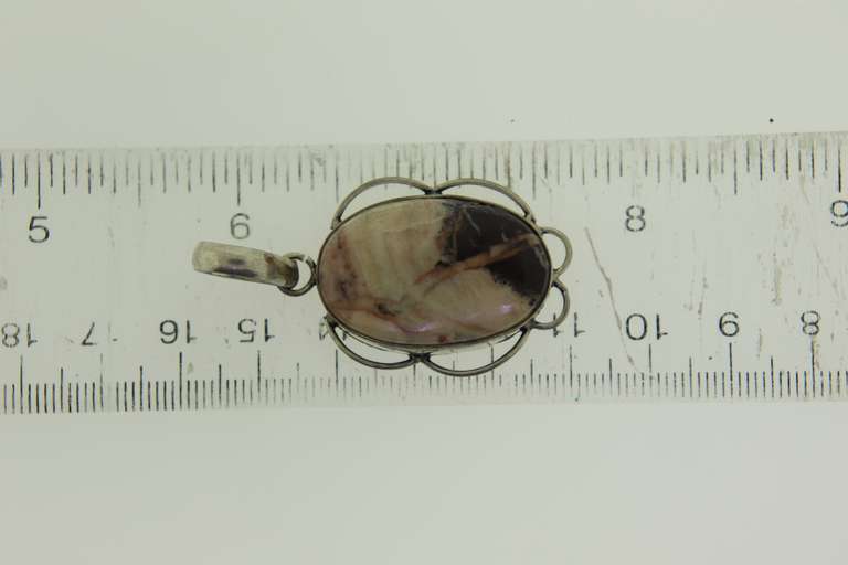 Silver-Tone Quartz Gemstone Pendant