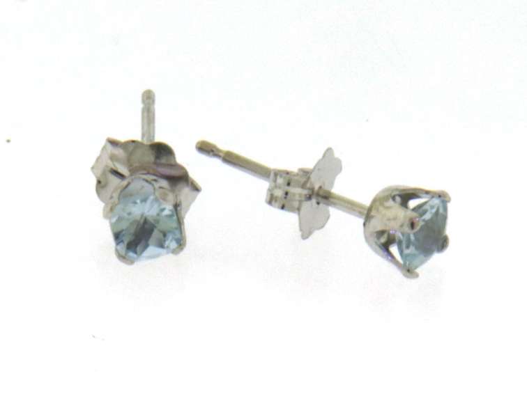 Elegant White Gold Square Aquamarine Earrings