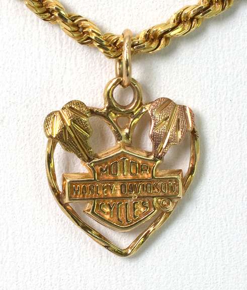 Harley Davidson Heart Pendant