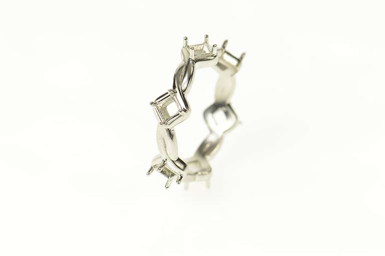 Platinum 6.3mm Twist Pattern Eternity Band Setting Ring