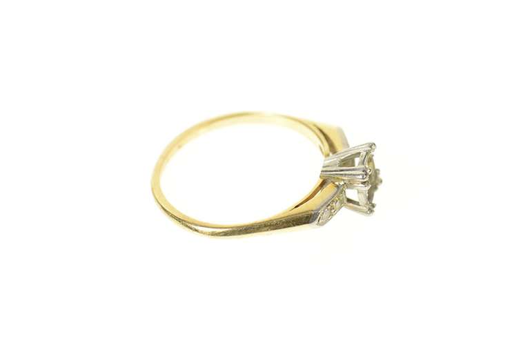 14K Yellow Gold Classic 1940's Diamond Engagement Setting Ring