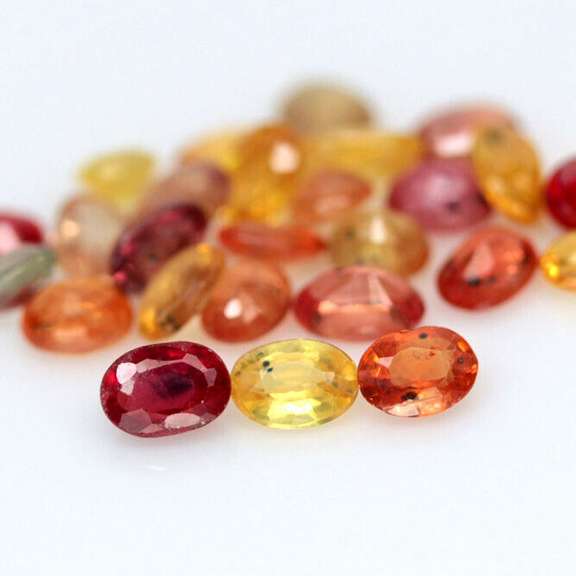 Warm 7.31ct oval cut Songean Sapphire set