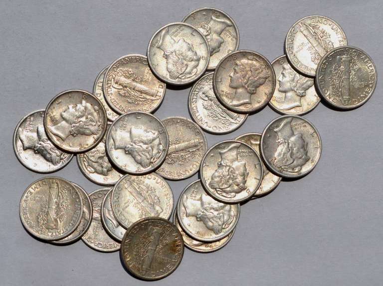 26 Various Date Slider Mercury Dimes