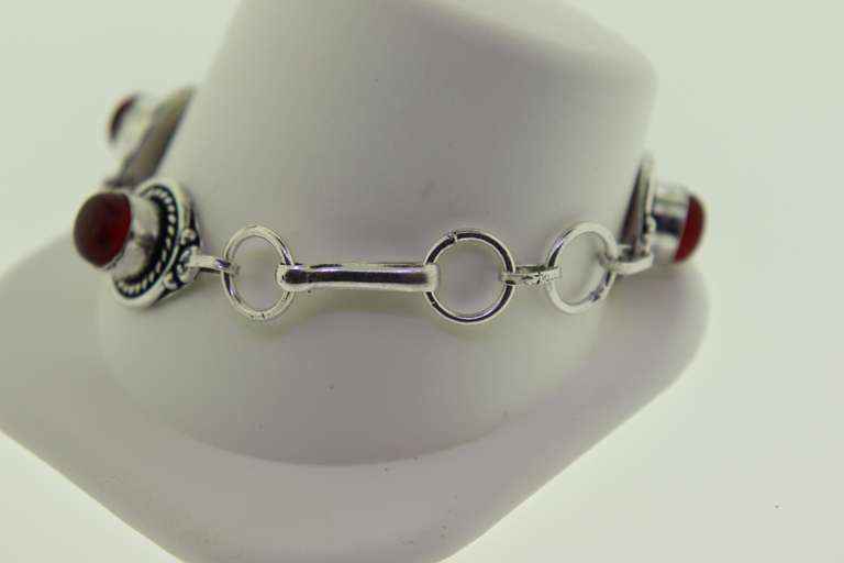 Silver-Tone Quartz Gemstone Bracelet