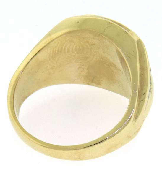 Men's Yellow Gold Black Onyx Signet Style Ring