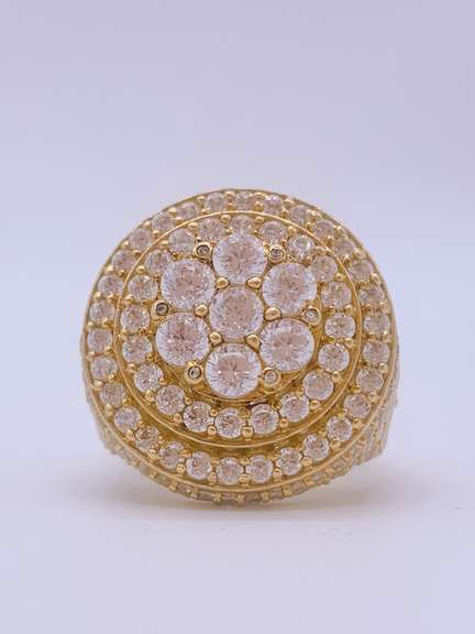 Unisex 10kt Solid Yellow Gold Cocktail Ring