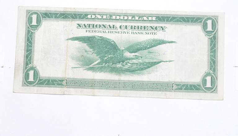 1914 $1 Federal Reserve Bank Philadelphia National Currency - Large
