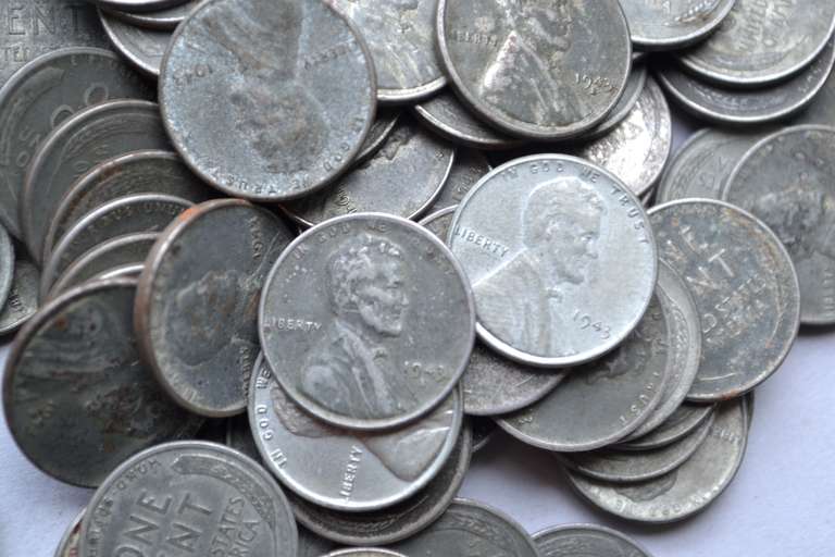 150 1943 &1943 S Steel Cents