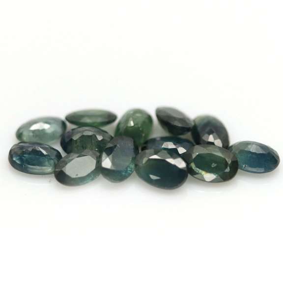 Heated only! 7.50ct 13pc green blue Sapphire set