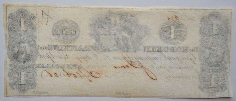 $ 1 1826 Hoboken Banking and Grazing Company Note