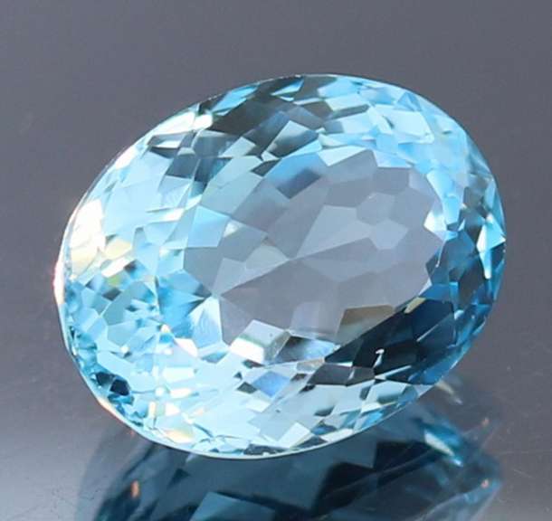 Brilliant Swiss Blue 13.24ct oval cut Topaz