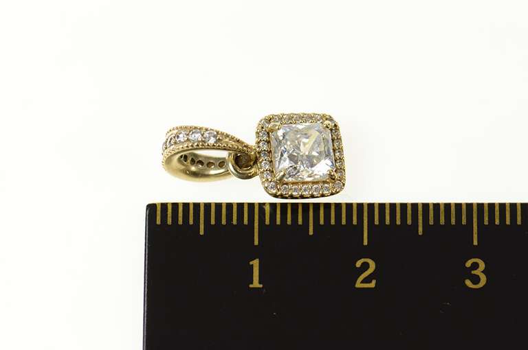 14K Yellow Gold Pandora Timeless Elegance Cushion CZ Pendant