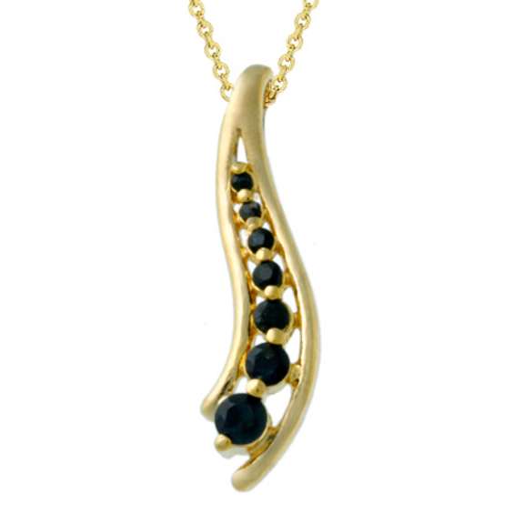 18k Gold over Sterling Silver 4/5ct Sapphire Journey Necklace
