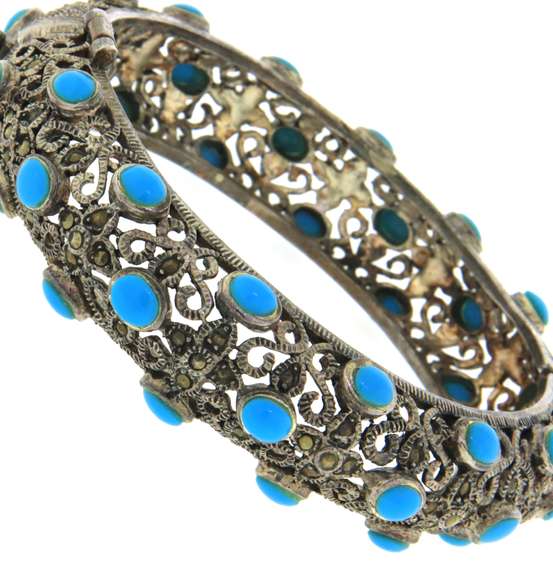 Sterling Silver Turquoise Bangle Bracelet