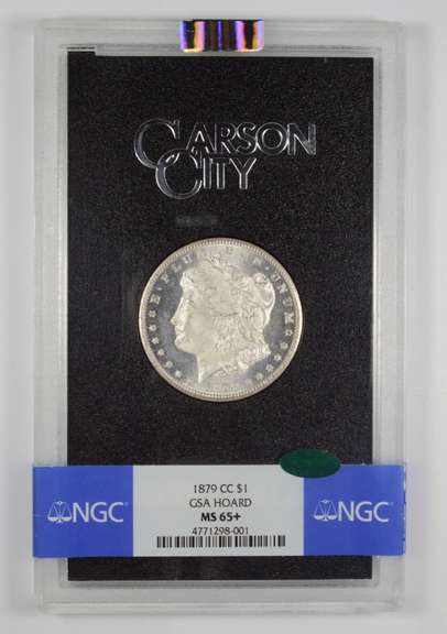 MS65+ 1879-CC Morgan Silver Dollar - GSA Hoard - CAC - Graded NGC