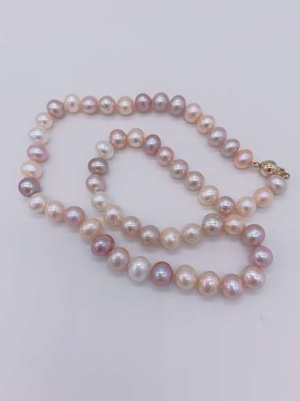 14kt Yellow Gold & Pink Pearl Necklace