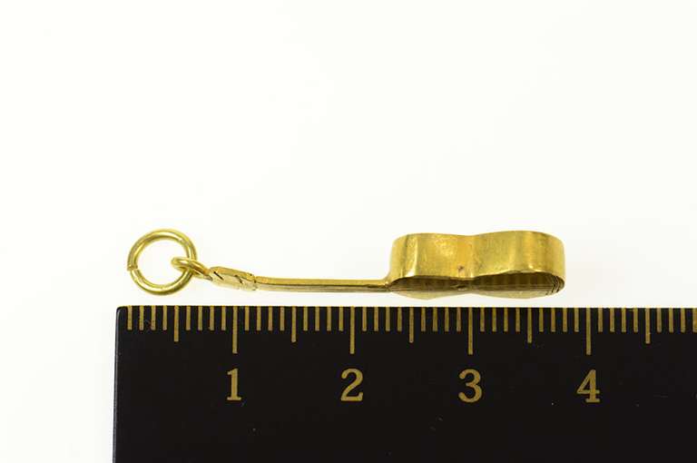 18K Yellow Gold Retro Guitar Musical Stringed Instrument Charm/Pendant