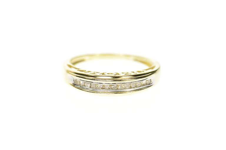 10K Yellow Gold Mom Diamond Band Mother's Day Ring