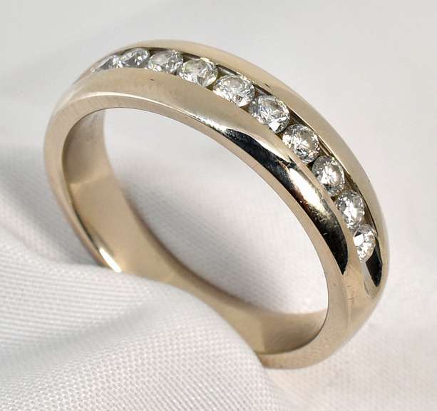 Practical White Gold Channel Set Diamond Band