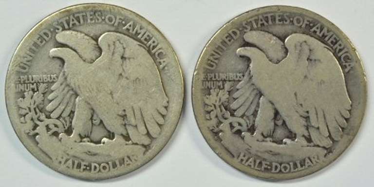 Rare 1921 and 1921-S Walking Liberty Half Dollars