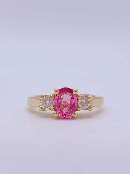 14kt Gold Pink Sapphire & Diamond Cocktail Ring
