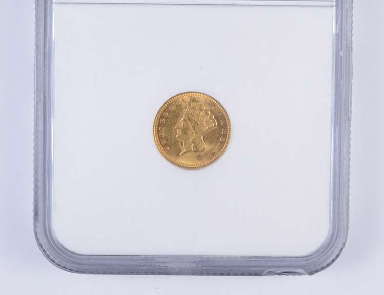 MS62 1874 $1 Indian Princess Head Gold Dollar - Graded NGC