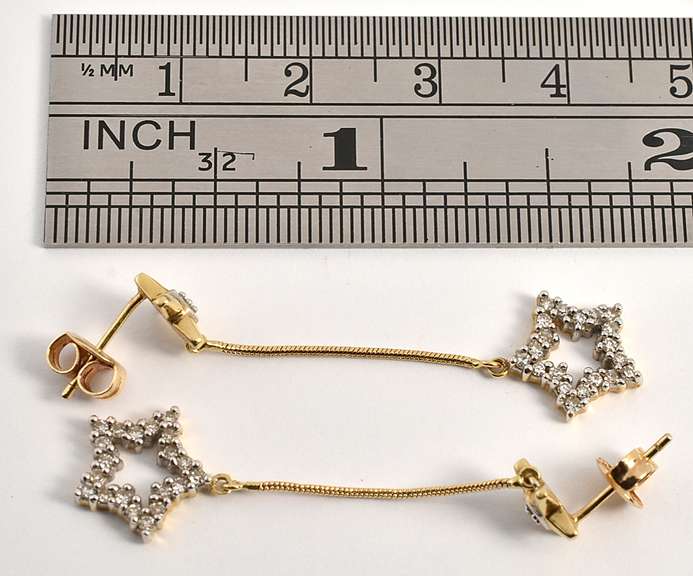 Heavenly Diamond Star Dangle Earrings