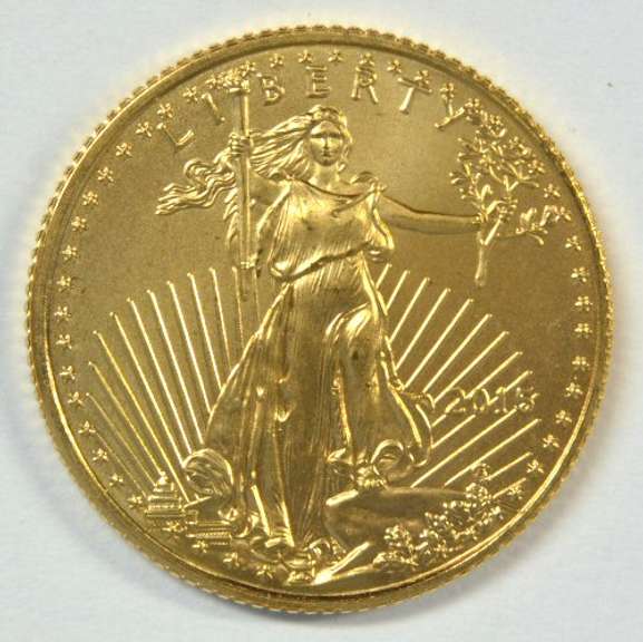 Pristine Superb Gem BU 2015 $5 American Gold Eagle coin