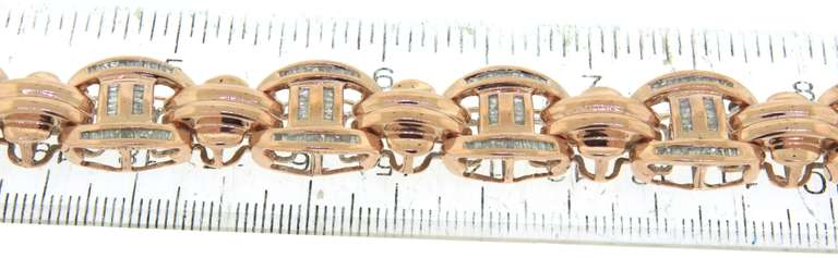 Outstanding Yellow Gold Diamond Ladder Link Bracelet