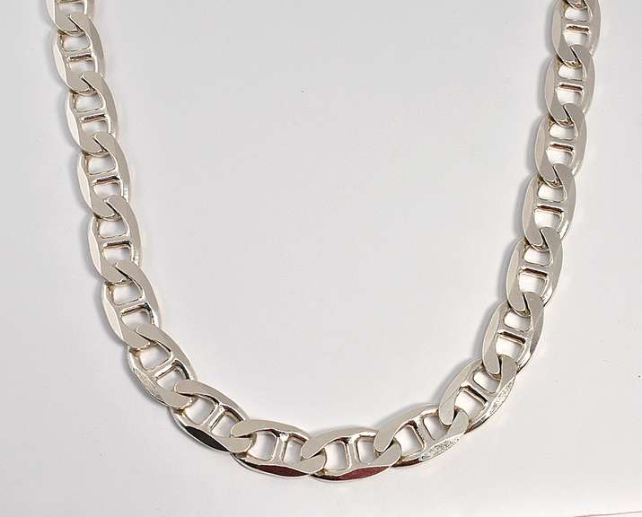 Bold Heavy Sterling Anchor Link Necklace