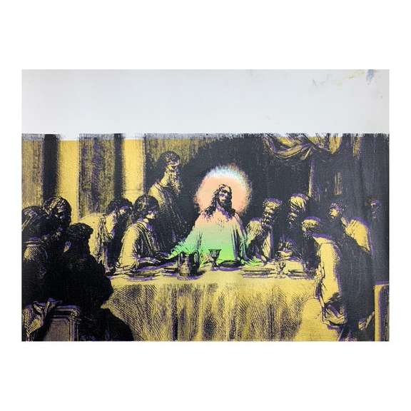 Jesus Last Supper by Steve Kaufman (1960-2010)
