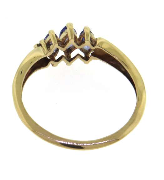 Delicate Yellow Gold Marquise Cut Tanzanite Ring