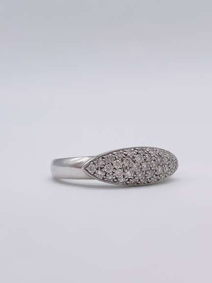 14kt Solid White Gold Diamond Ring
