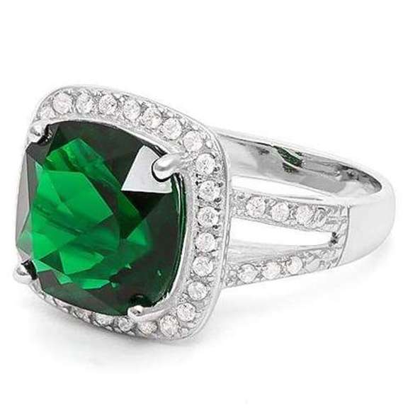 6 2/5 CARAT GREEN SAPPHIRE & 1/2 CARAT WHITE SAPPHIRE RING