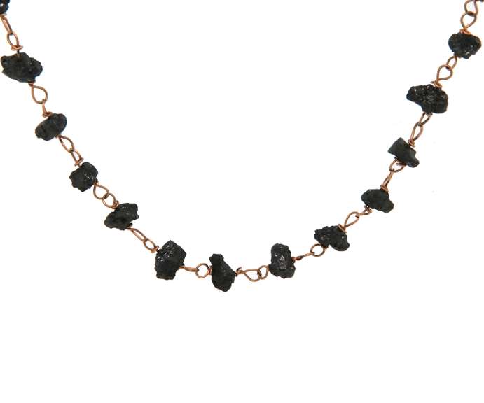 Edgy & Cool 14kt RG Andrea Fohrman Black Diamond Necklace