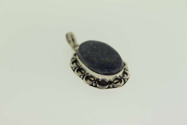 Silver-Tone Quartz Gemstone Pendant